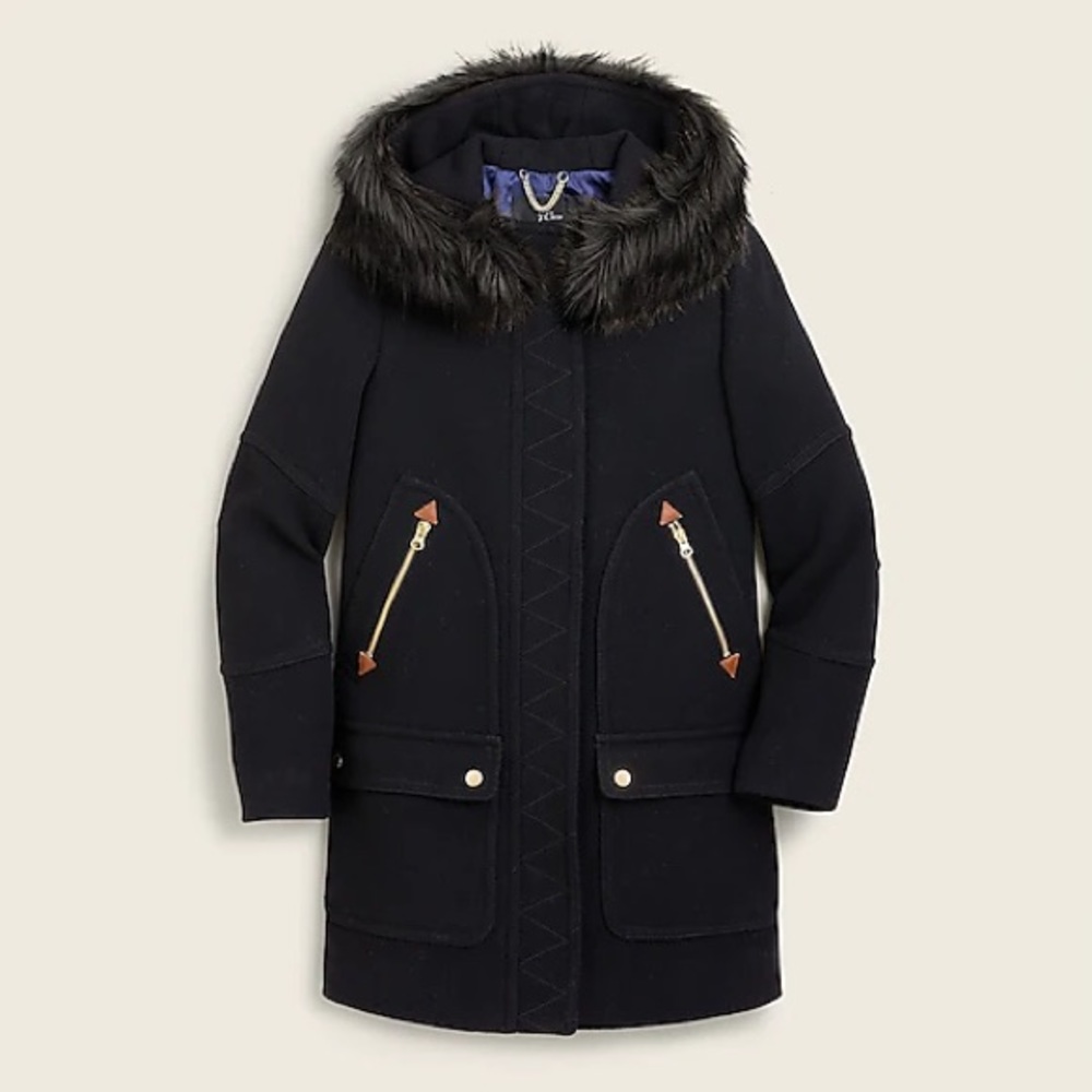 New! Petite chateau parka in Italian stadium-cloth wool size 8 petite